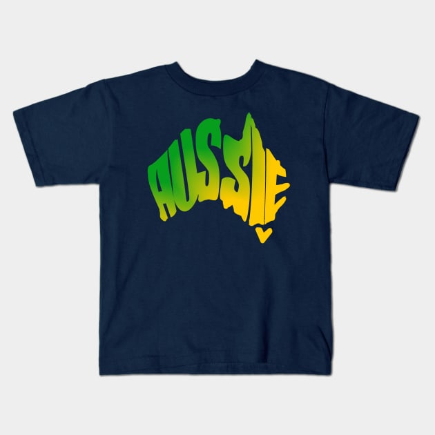 Aussie map Kids T-Shirt by RagdollMegs